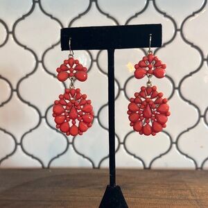 Elegant coral/Red Dangle Earrings